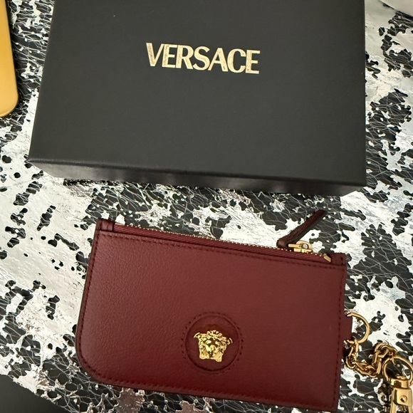 Versace Handbags - Versace Burgundy Card Holder